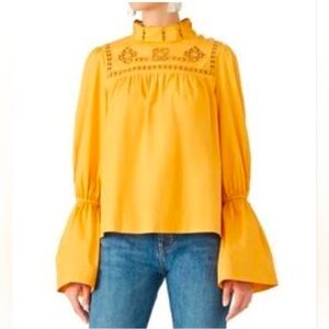 Free Peopple Another Eternity Mustard Top Size S